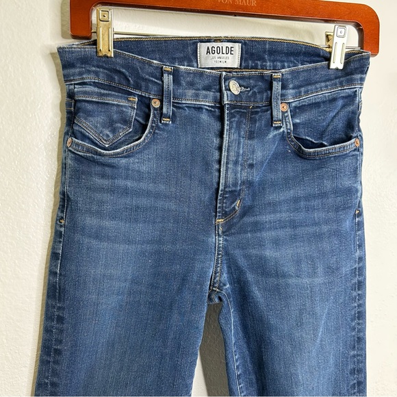 AGOLDE High Rise Dark Wash Skinny Jean 27 - Picture 7 of 15